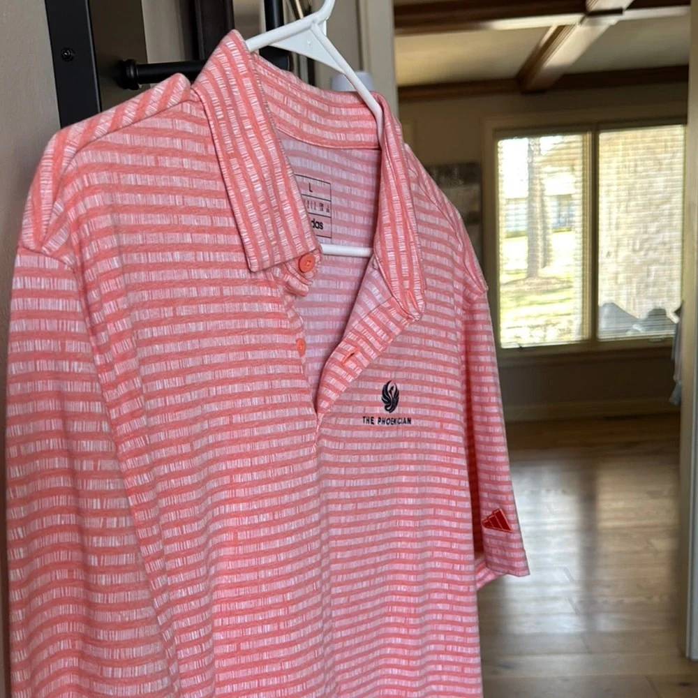 Adidas Orange Polo Shirt with Classic Collar Large - Picture 4 of 8